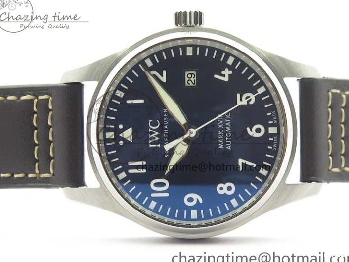 MIROTIME 0419 MARK XVIII Le Petit Prince IW327004 SS FKF 1:1 Best Edition Blue Dial On Brown Leather Strap Trendsetting 7117